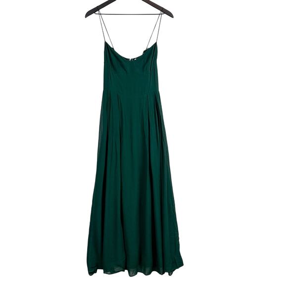Reformation Dresses & Skirts - Reformation Green Maxi Long Tank Dress Viscose Tie Straps - 4